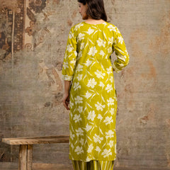 Mustard Cotton Kurta Dhoti Pant Set