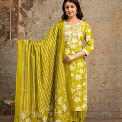 Mustard Cotton Kurta Dhoti Pant Set
