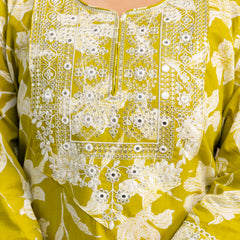 Mustard Cotton Kurta Dhoti Pant Set