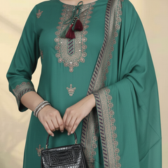 Rama Rayon Kurta Palazzo Suit Set