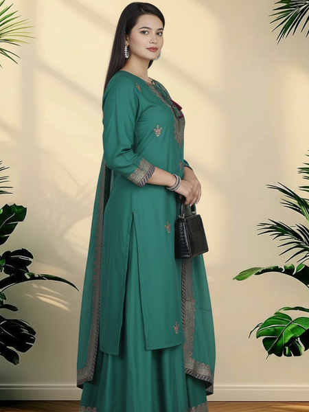 Rama Rayon Kurta Palazzo Suit Set